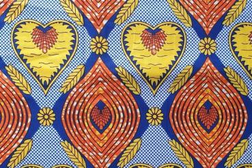 Preview: YELLOW HEART Waxprint Stoff